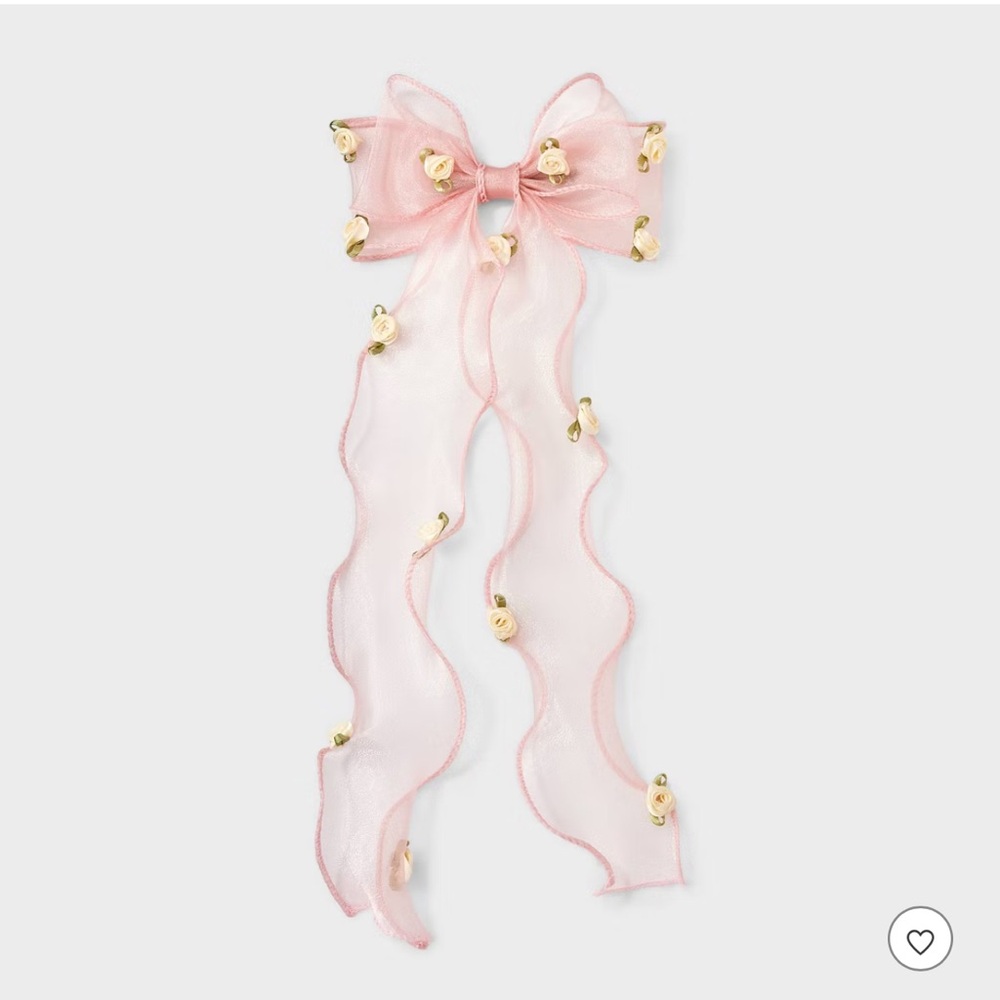 Wild fable pink tulle rose hair bow